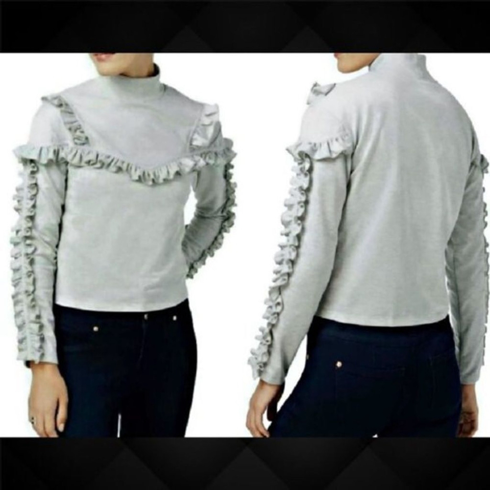 NWT Buffalo Ripley Ruffled Mock-Neck Top
